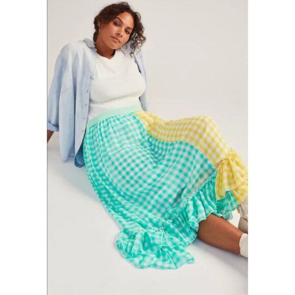 Anthropologie Eva Franco Lynsey Gingham Maxi Skirt 1x (Plus) - Picture 4 of 8